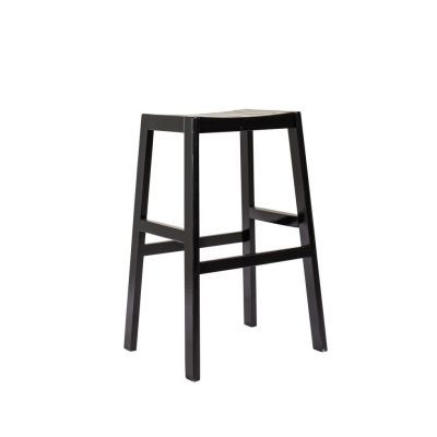 Image of Black Saddle Wood Barstool